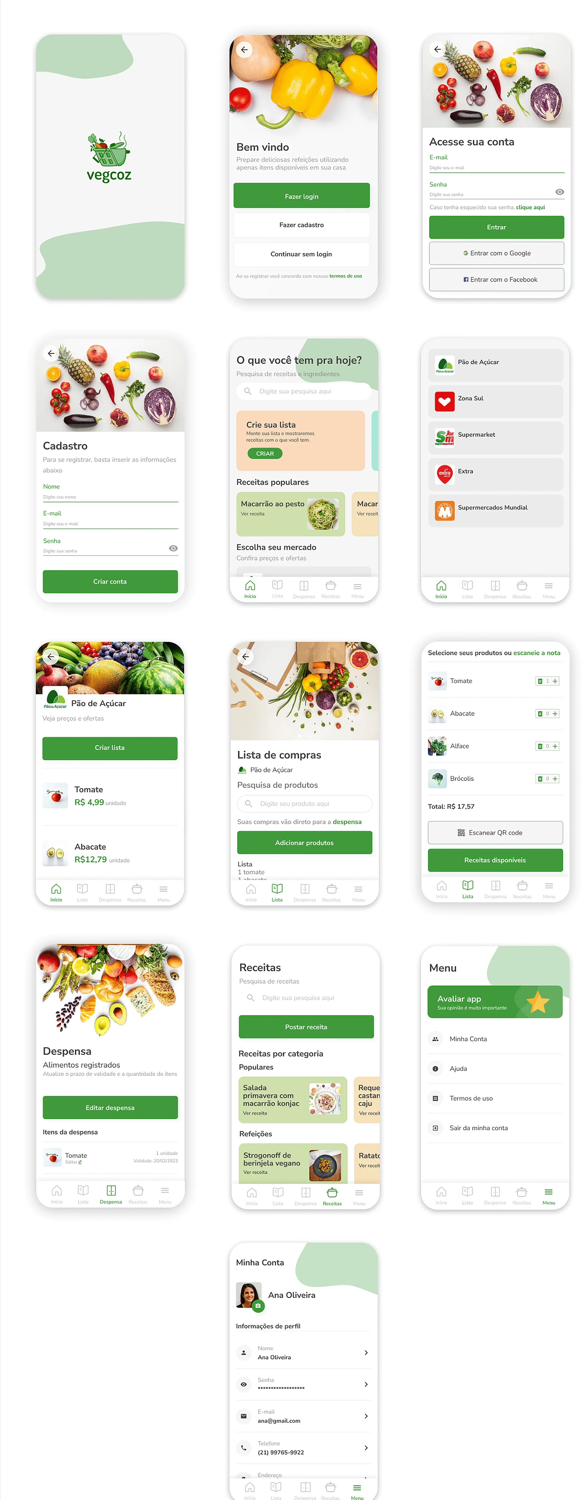 Telas finais
